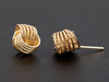 Polished Gold Knot Stud Earrings