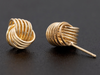 Polished Gold Knot Stud Earrings