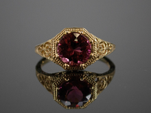  The Winthrop Round Pink Tourmaline Ring in 14K Yellow Gold
