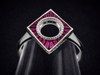 The Emery Semi-Mount Ruby in 14K White Gold